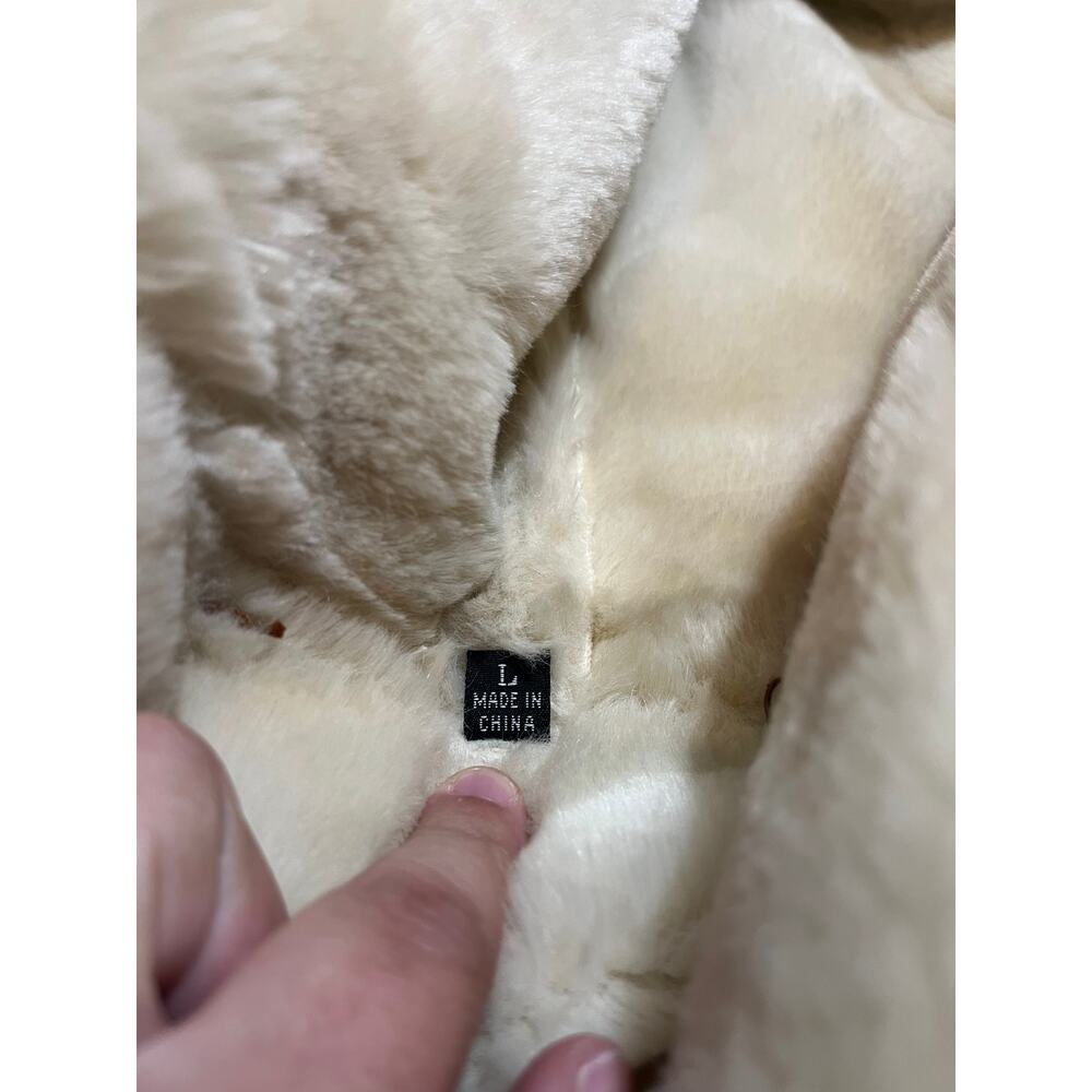 Vintage Gallery Genuine Leather‎ Faux Fur Lined Jacket Size Large Y2K Womens - Picture 10 of 12